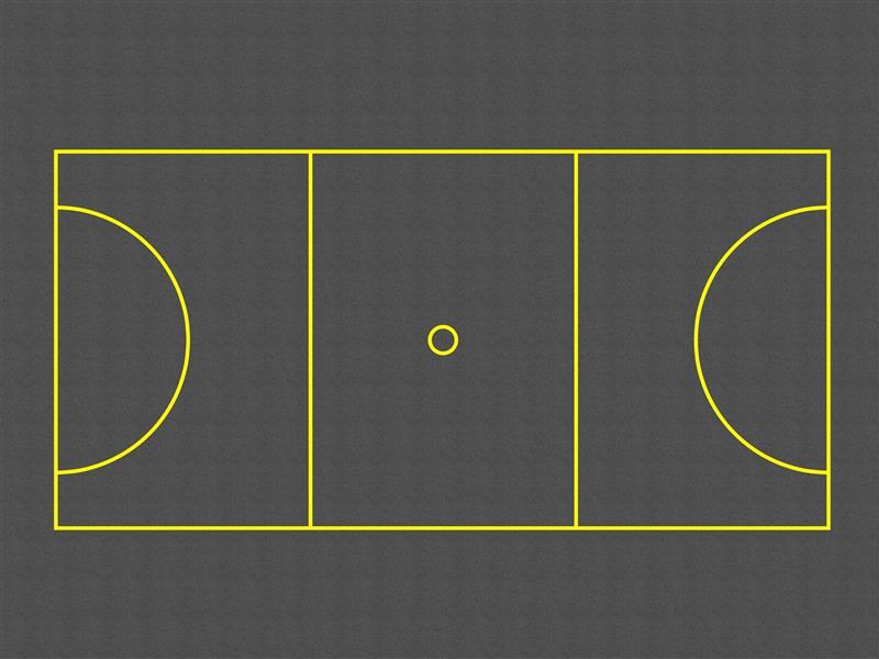 Technical render of a Netball Court (Outline)